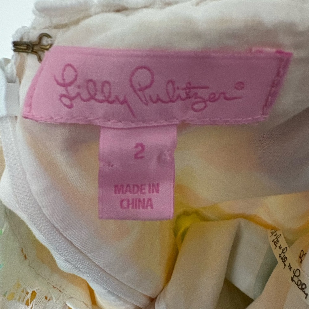 Lilly Pulitzer Yellow and Green Floral Dress - Picture 2 of 3